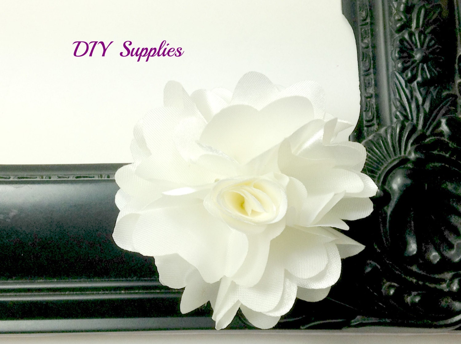 2.5 Ivory flower fabric flowers wholesale by diysuppliesandkits