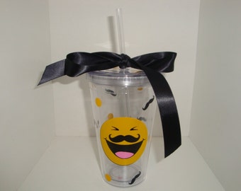 Smiley 'stache tumbler