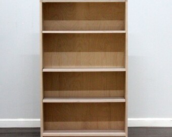Birch Bookcase with three adjustable shelves, wide.