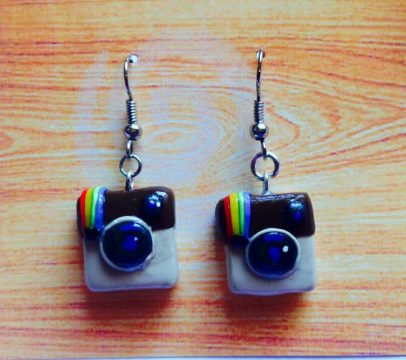 Instagram App Icon Custom Dangle Earrings by MyFiveLuckyCharms