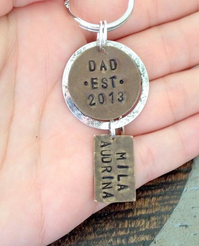 Dad Keychain Brass Keychain Mens Keychain Personalized