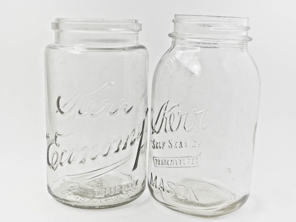 Two Kerr Glass Jars Economy Wide Mouth Self by WeeLilGlassie