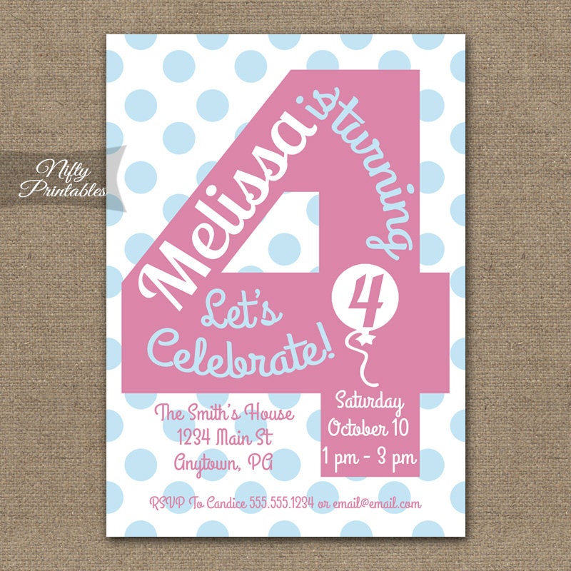 Fourth Birthday Party Invitation 6