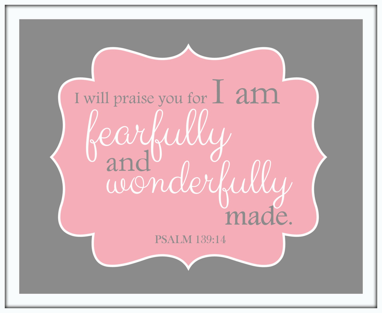 I am fearfully and wonderfully made PSALM 139:14 Christian