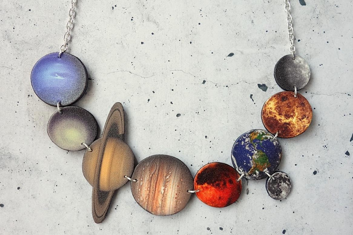 Solar System Necklace Planets Necklace Science Jewellery