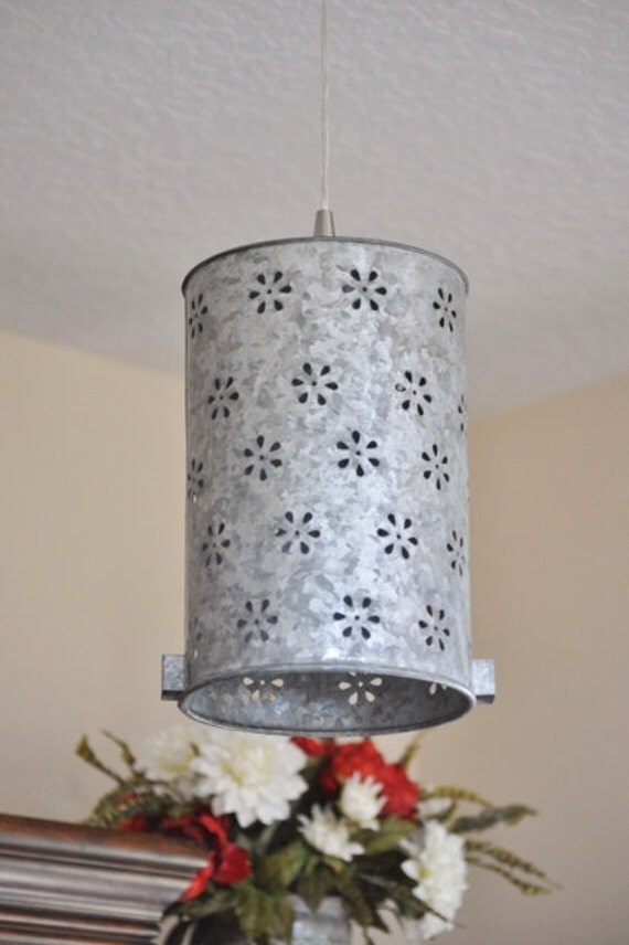 Galvanized steel bucket pendant light with by RusticReworks