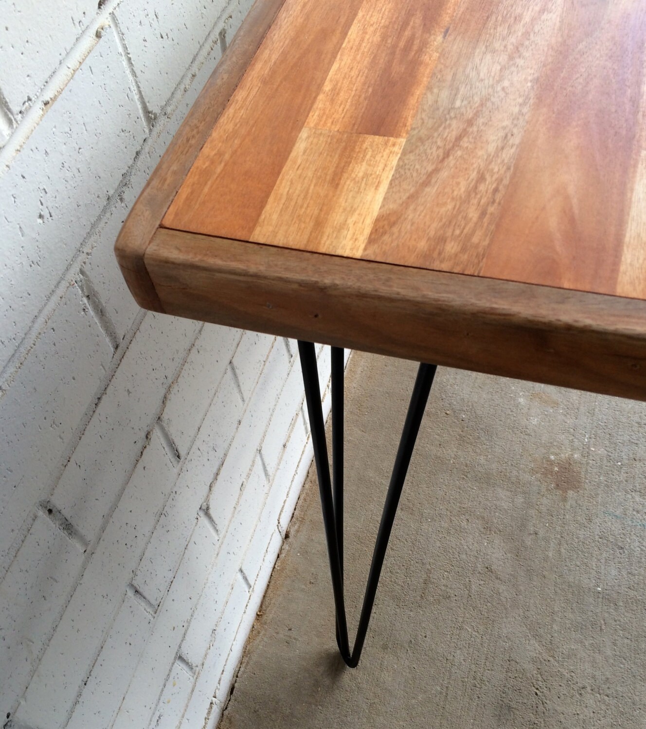 HARDWOOD dining table with FRAME and hairpin legs