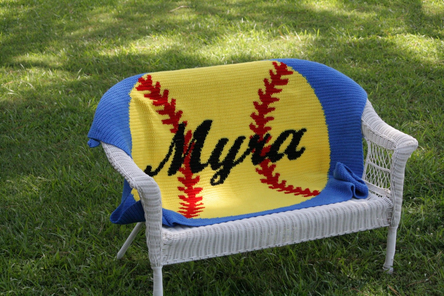 Crocheted Baseball/Softball Blanket