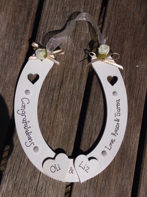 Personalised lucky wedding horseshoe gift hanging decoration