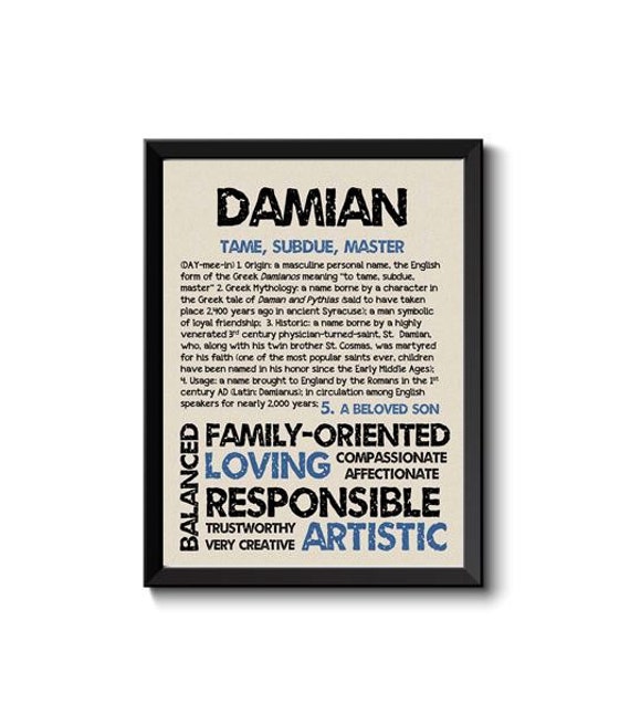 DAMIAN Personalized Name Print / Typography Print / by OhBabyNames