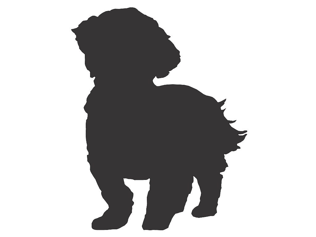 Shih Tzu Dog Silhouette Custom Die Cut Vinyl Decal Sticker