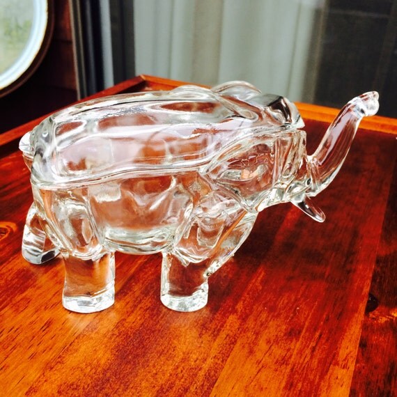 Elephant Candy Dish 1930s Elephant Dish CoOperative Flint