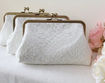 Personalize Lace clutch / Bridal Clutch / Bridesmaids clutch / Express shipping / Dinner clutch / Bag / Purse / Pouch / Custom / set of