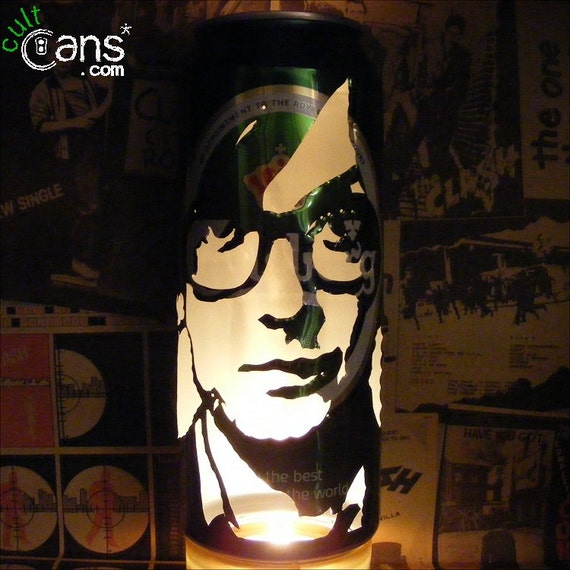 Jarvis Cocker Beer Can Lantern! Pulp, Britpop Pop Art Portrait Candle Lamp