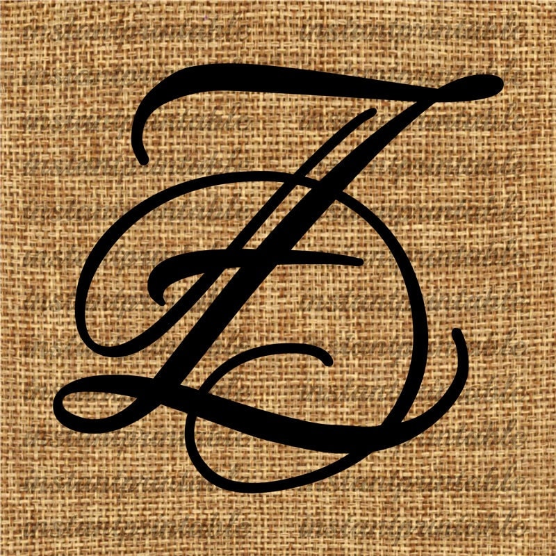 Monogram Initial Letter Z Letter Clip Art Letter Decal