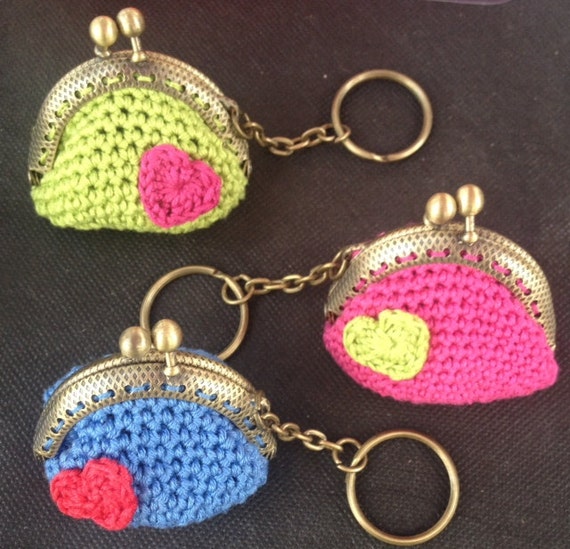 Items similar to Cute crochet keychain coin purse on Etsy