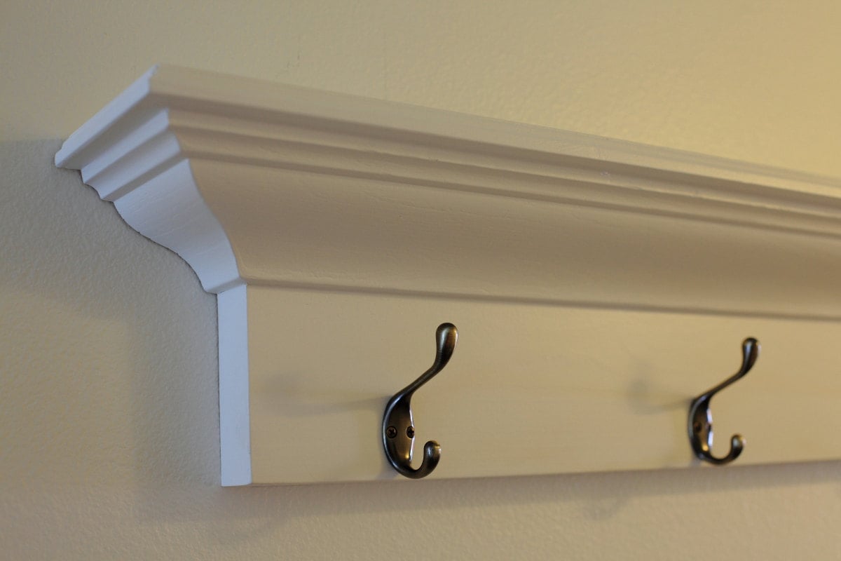 Wood Wall Shelves Floating Coat Rack White in Multiple