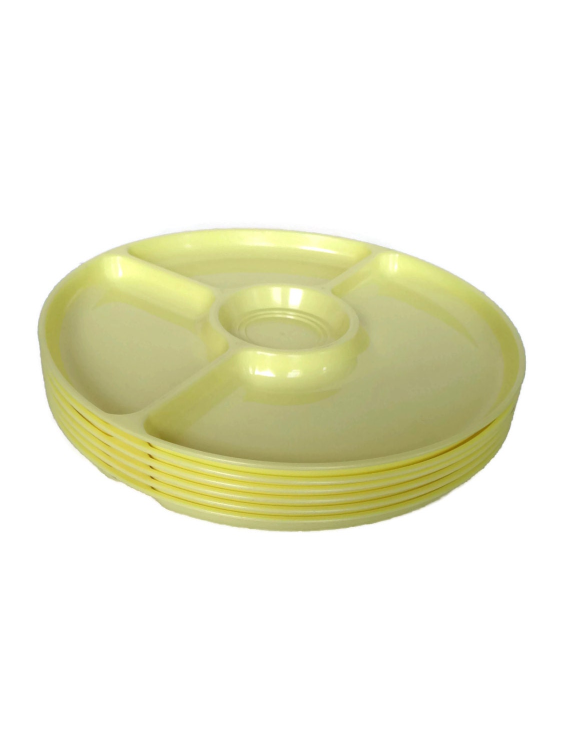 Plastic divided plates vintage Hawkeye picnic and camping