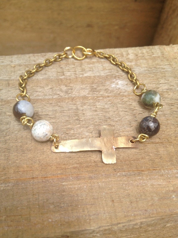 Items similar to Beaded Cross Bracelet on Etsy