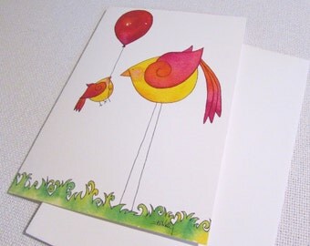 Balloon Birds All Occasion Paper Greeting Card