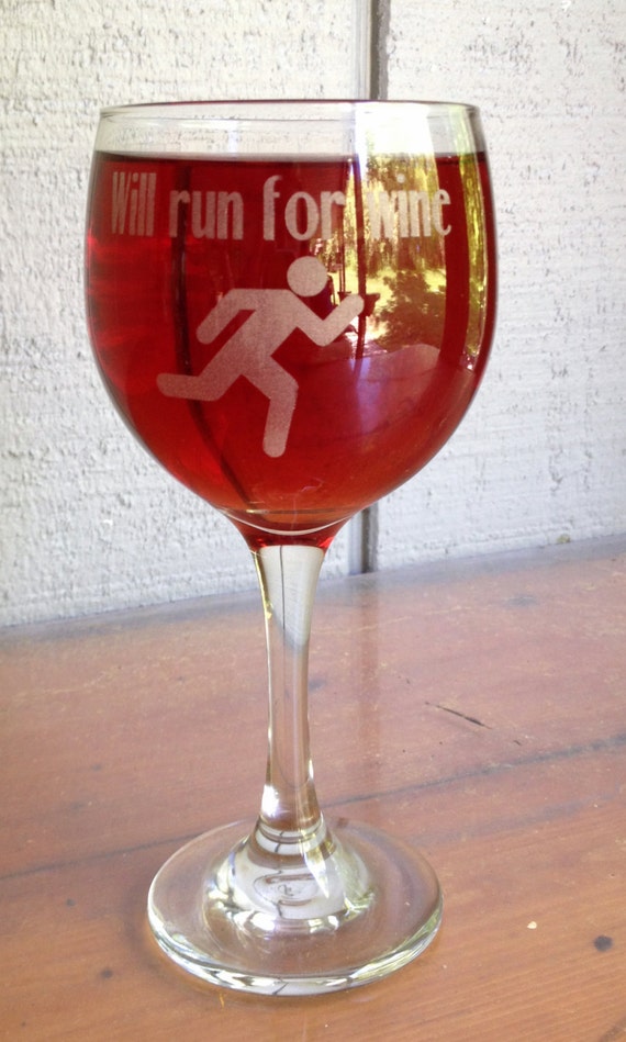 Items similar to Will Run for Wine Wine Glass, Red Wine, White Wine, Stemless Glass on Etsy