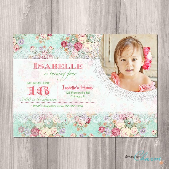 Shabby Chic Invitations For Parties 6