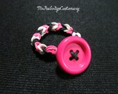 Pink Button Bracelet Rainbow Loom - stretchy bracelet button bracelets button bracelet jewelry rainbow loom charm loom bracelet charm Il_170x135