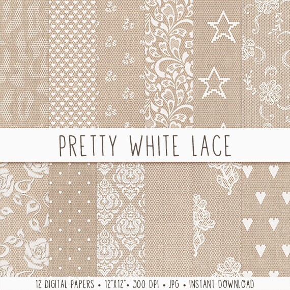 White Lace Digital Paper Lace Paper Texture Digital Lace
