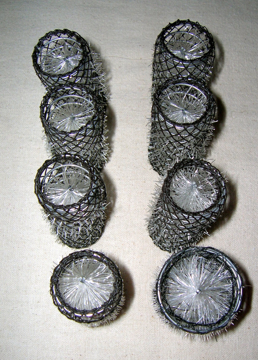 Vintage Hair Rollers And Picks Black Brush Rollers