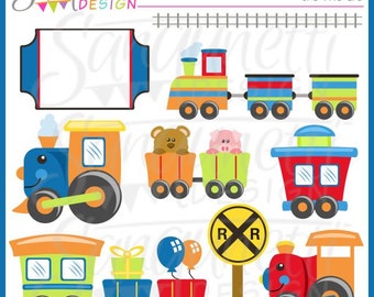 Train Clipart, Transportation Clipart, Party Clipart, Train Clip Art, Railroad Clipart, Tracks Clipart, Animal Train Clipart