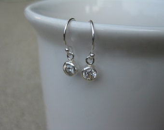 Cubic Zirconia Dangle Earrings Sterling Silver Bridesmaid Jewelry Wedding Earrings Bridal Earrings Bridesmaid Gift