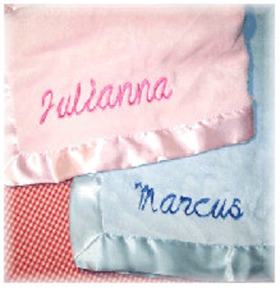 Items similar to Personalized Luxury Baby Blanket. Custom Embroidered