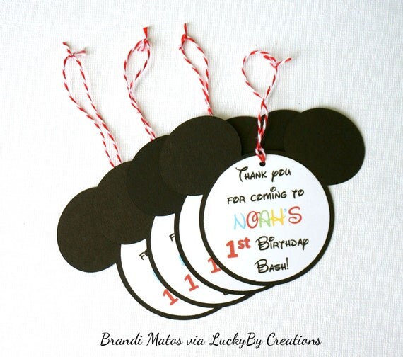 Mickey Mouse Birthday Mickey Mouse Favor Tags by LUCKYBYCREATIONS