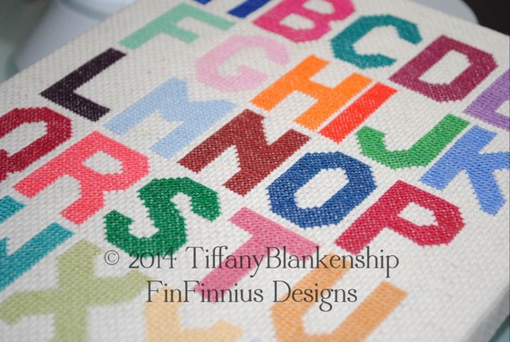 Alphabet Block Letters LARGE Counted Cross Stitch PDF ...