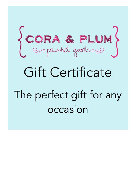 Items similar to Gift Certificate on Etsy