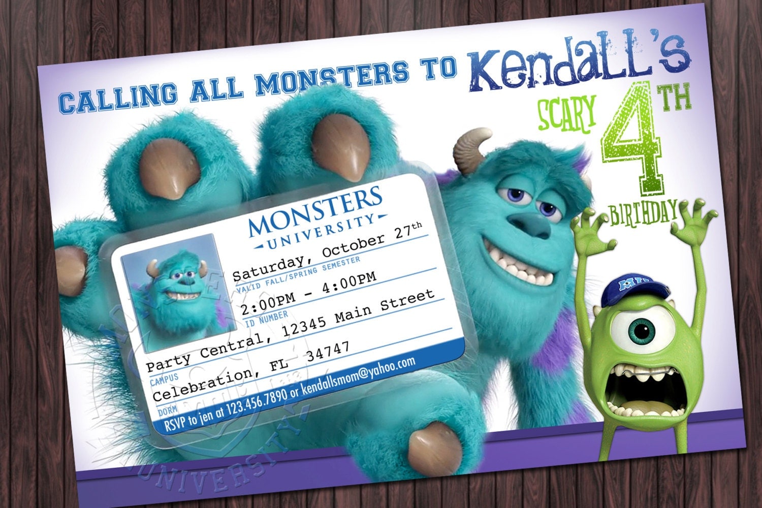 Monsters University Birthday Invitations Templates 4