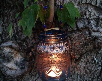 Mason Jar Lantern, BOhemian ROmantic Lantern