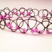 Raspberry Beaded Tattoo Choker or Bracelet