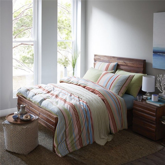 MUJI Wide Striped Bedding Set Duvet Cover Sets for by Cozyhomess