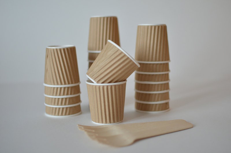 4oz Ripple Paper Cups // Kraft Paper Ice Cream Cups // Brown