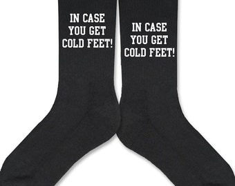 In Case You Get Cold Feet Black Socks for the Groom | Groom Socks | Cold Feet Socks