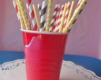 25 Mickey Mouse Themed Paper Straws