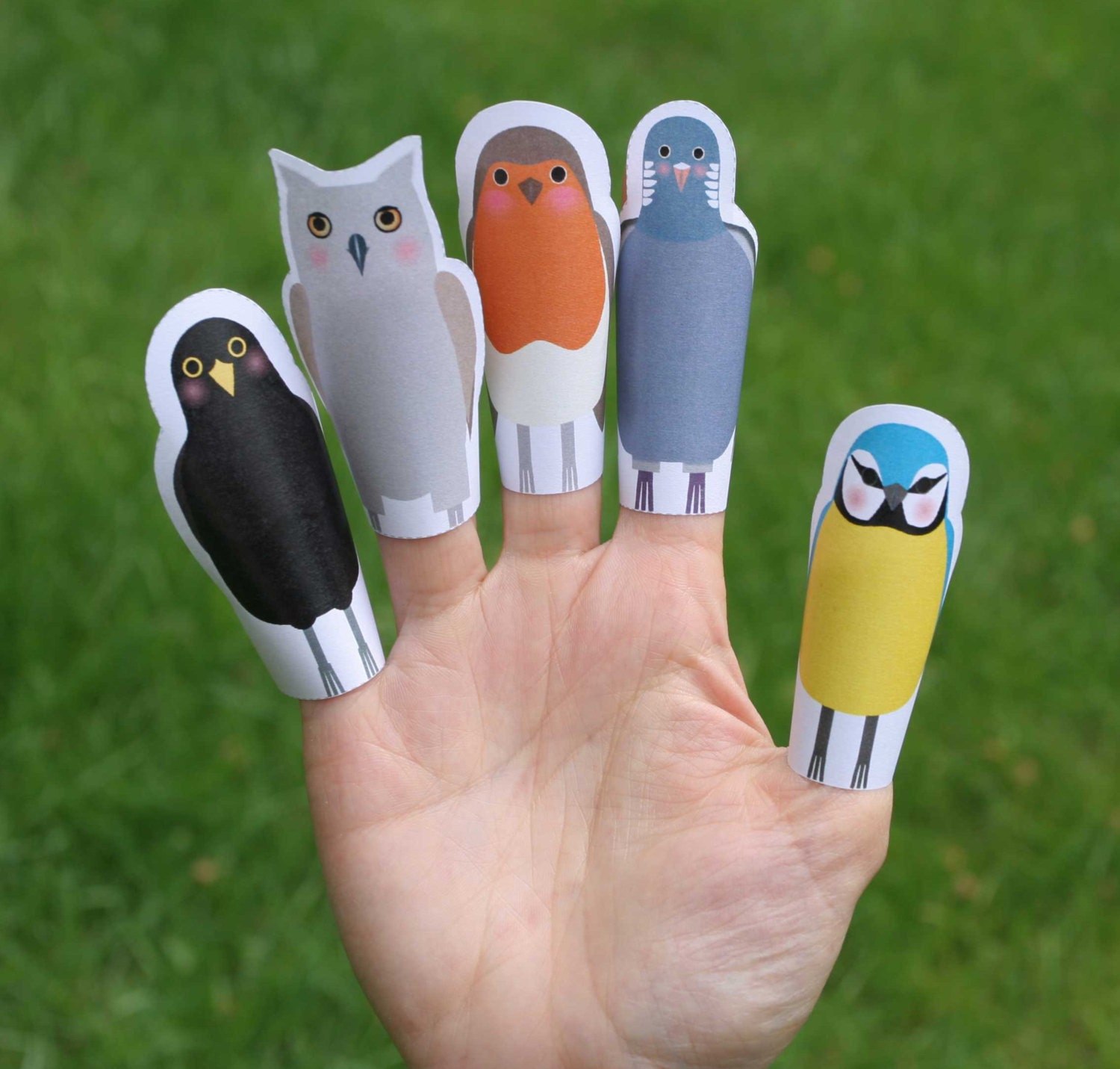 Download Birds Printable Finger Puppets to Color PDF Download