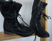 Black size 7 lace up boots