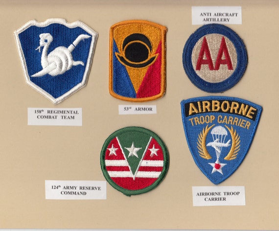 5 US patches: 158th Regimental Combat Team 53rd Armor