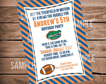 Florida Gators Football Birthday Invitation