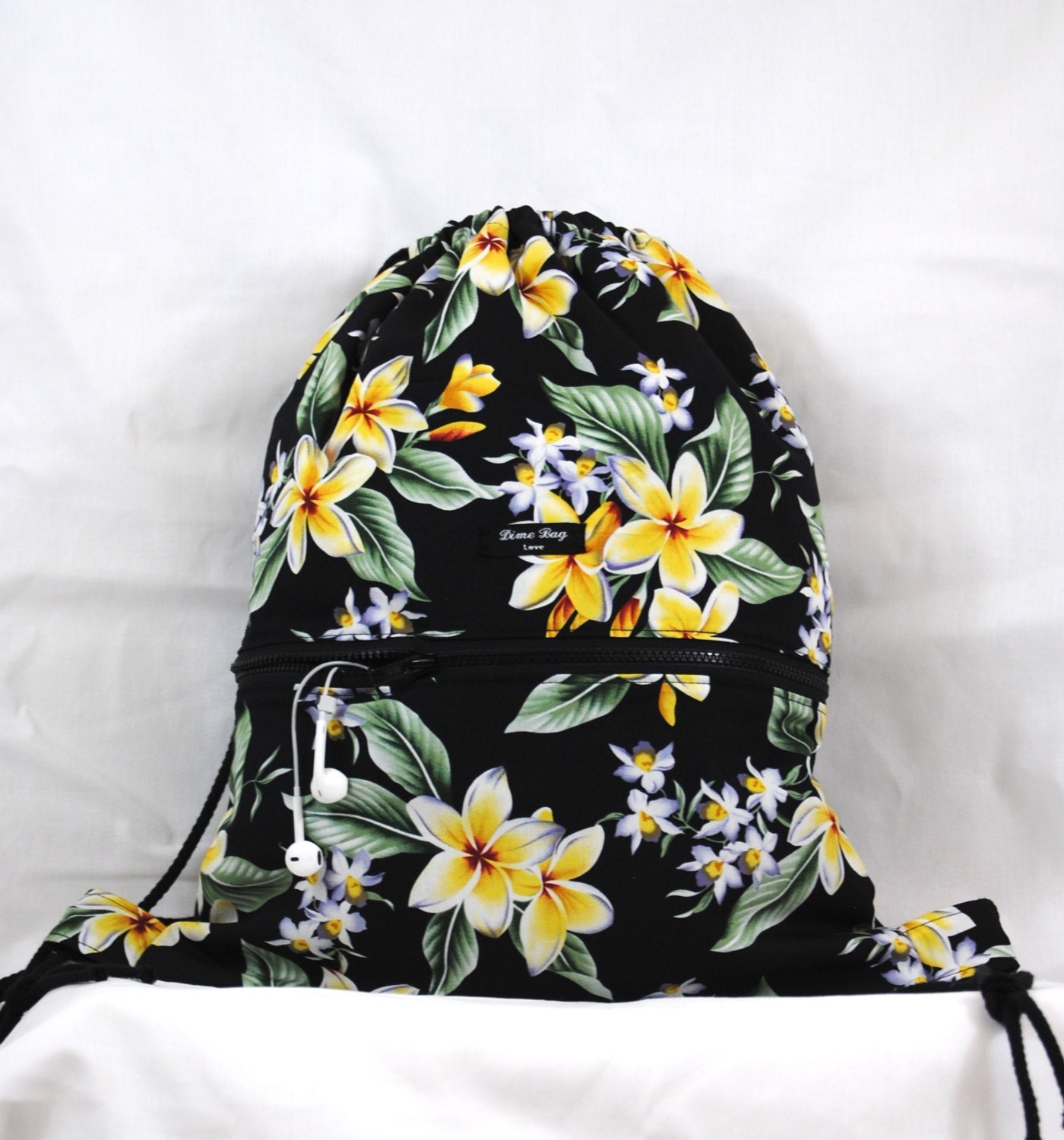 Hawaiian print backpack / drawstring backpack by DimeBagLove