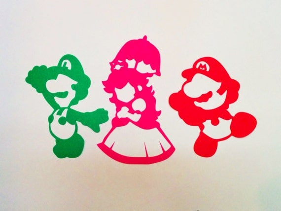 Download Items similar to Peach, Luigi, Mario Inspired Silhouette 3 ...