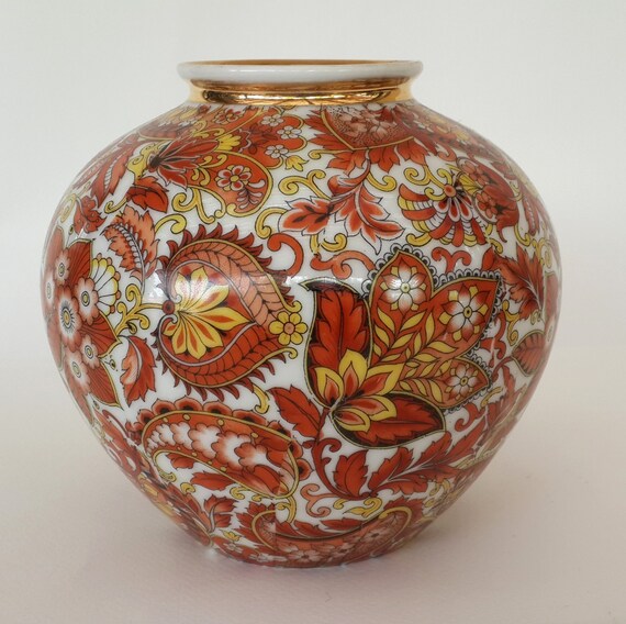 Vintage Rosenthal Vase Porcelain White Floral by SiArtGallery