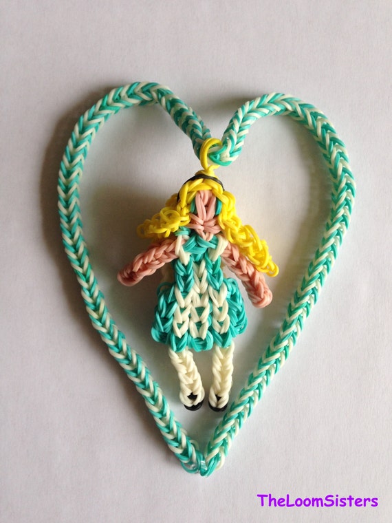 Items similar to Rainbow Loom Alice Necklace Doll on Etsy